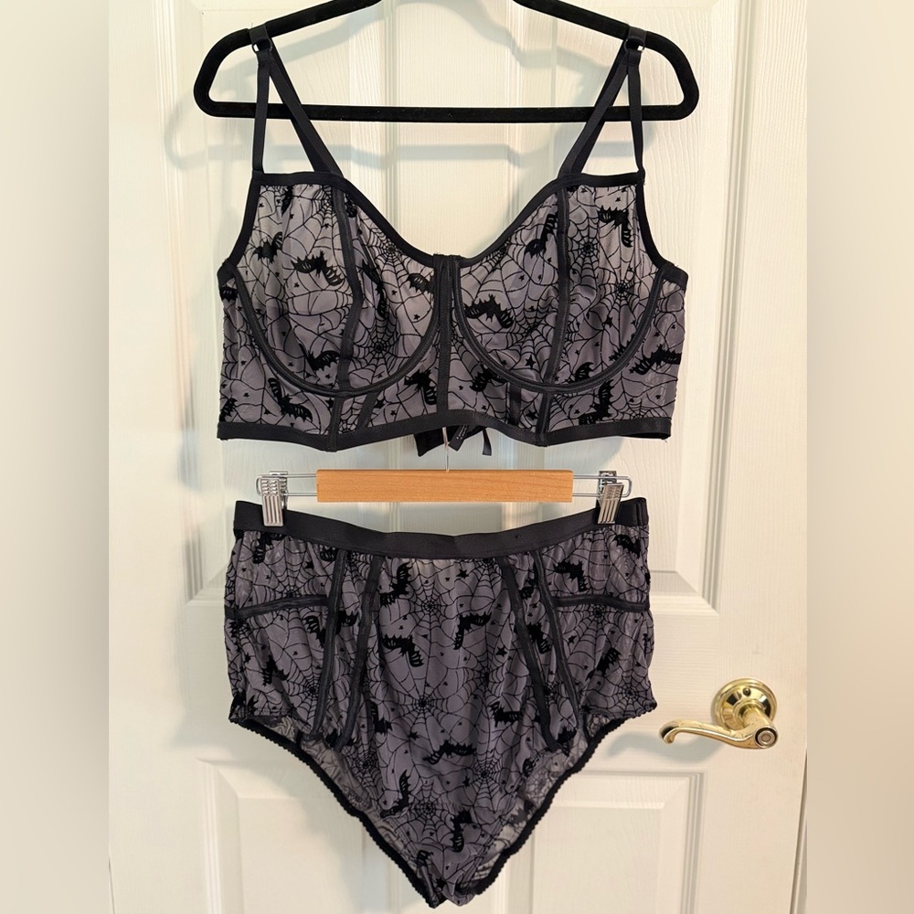Torrid Strappy Underwire Longline Bralette & High Waisted Brief Panties Set